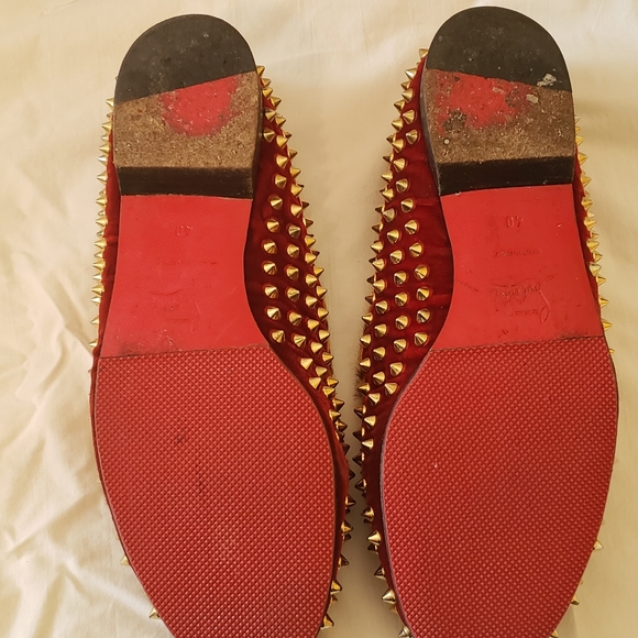 Christian Louboutin ROLLING SPIKES FLAT VELVET PONY JUNGLE Loafer size 40 - Picture 3 of 9